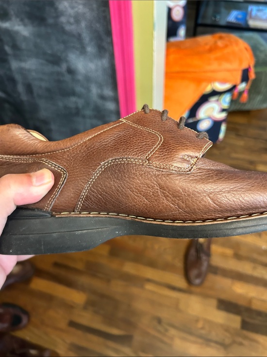 Johnston & Murphy Men\'s Chocolate Brown Leather Lace-Up Oxfords